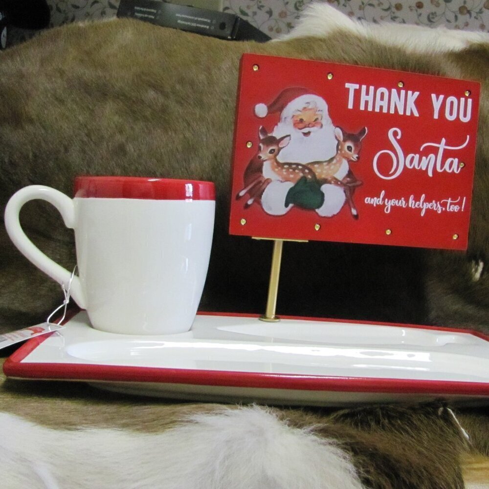 MR. CHRISTMAS LIGHT UP SANTA PLATE NIP